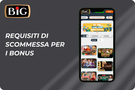 Requisiti di scommessa bonus BIG Casino